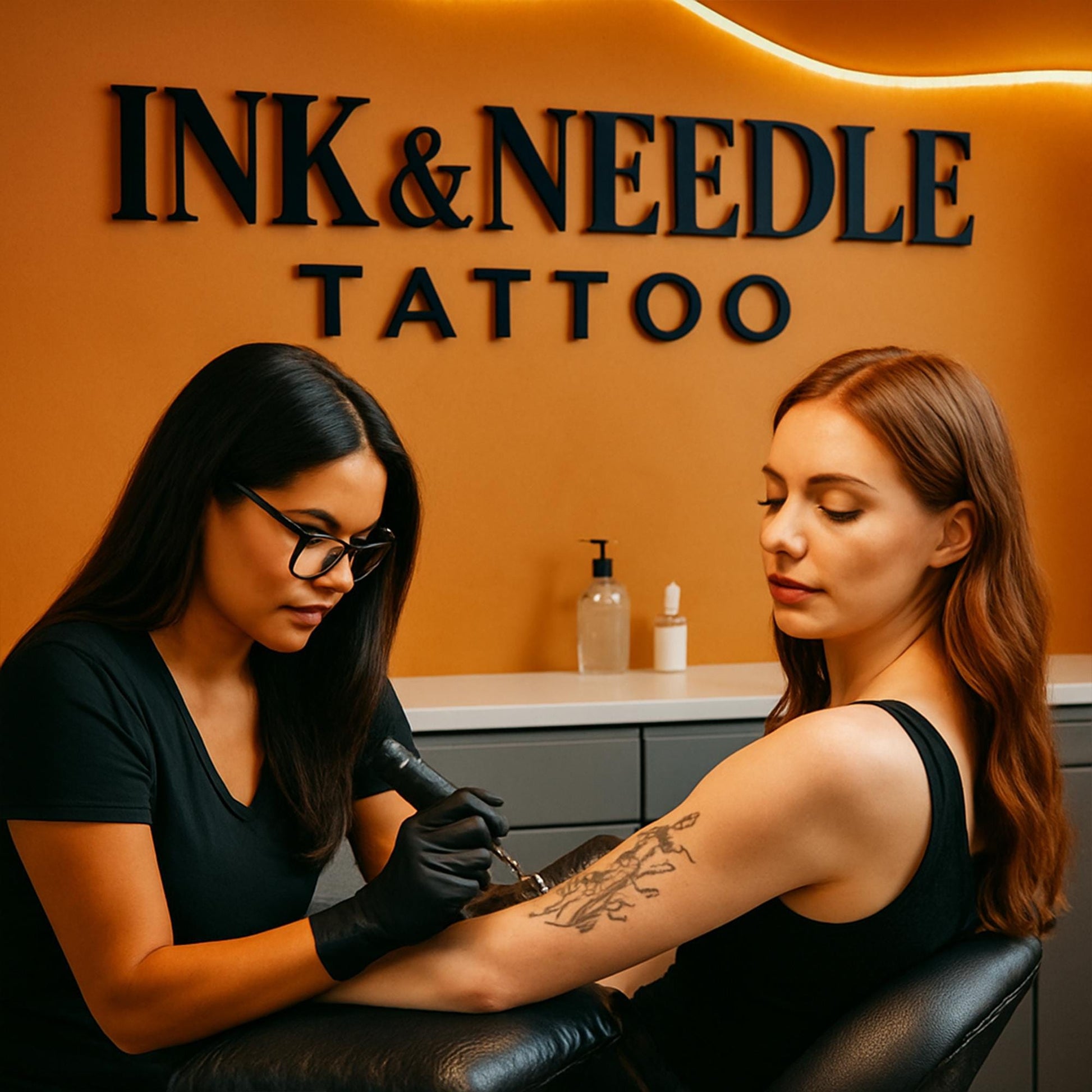 Custom Tattoo Studio Wall Sign | Personalized Business Name Sign for Tattoo Parlors | Modern 3D Acrylic Tattoo Wall Decor for Artists
