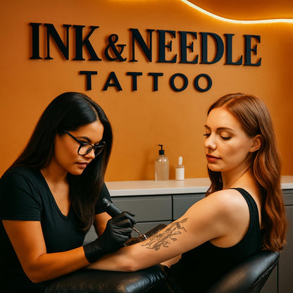 Custom Tattoo Studio Wall Sign | Personalized Business Name Sign for Tattoo Parlors | Modern 3D Acrylic Tattoo Wall Decor for Artists