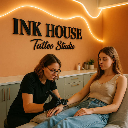 Custom Tattoo Studio Wall Sign | Personalized Business Name Sign for Tattoo Parlors | Modern 3D Acrylic Tattoo Wall Decor for Artists