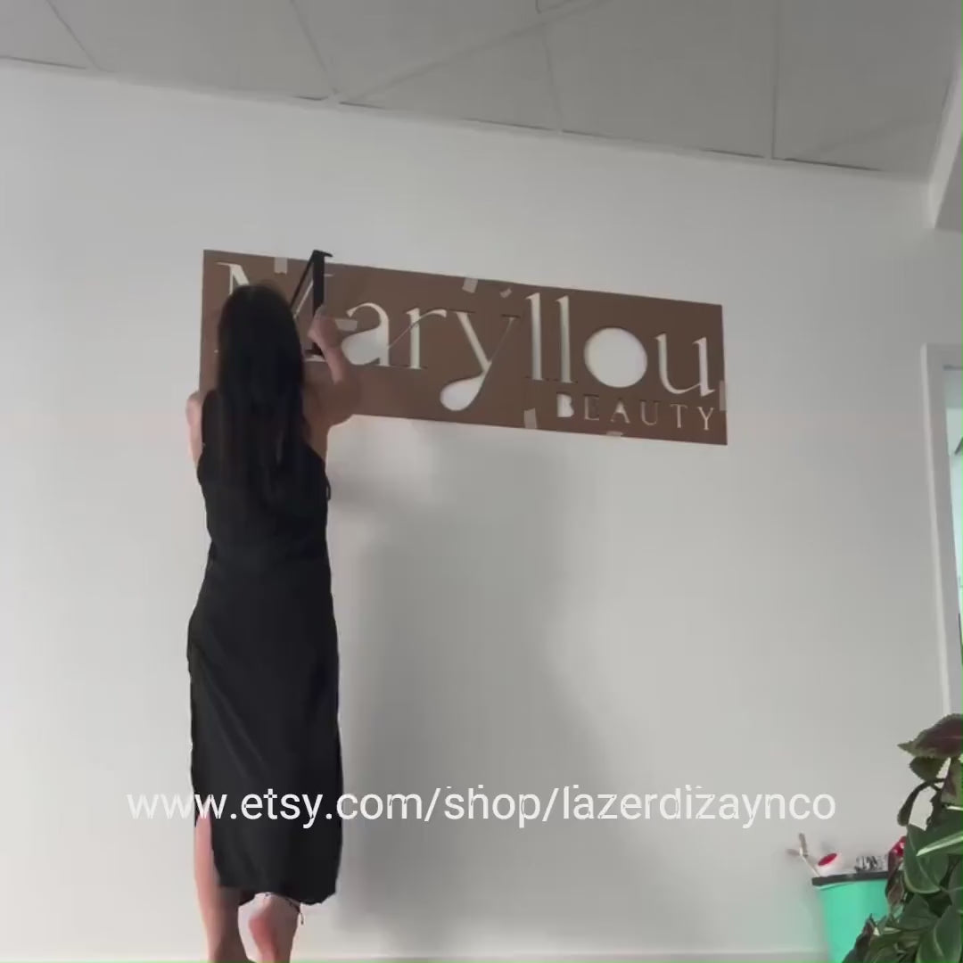 Business Logo Sign, Reception Logo Sign, Beauty Salon Sign, Laser Cut Logo Sign, 3D Business Sign, Business Signboard, Aesthetic Salon Sign